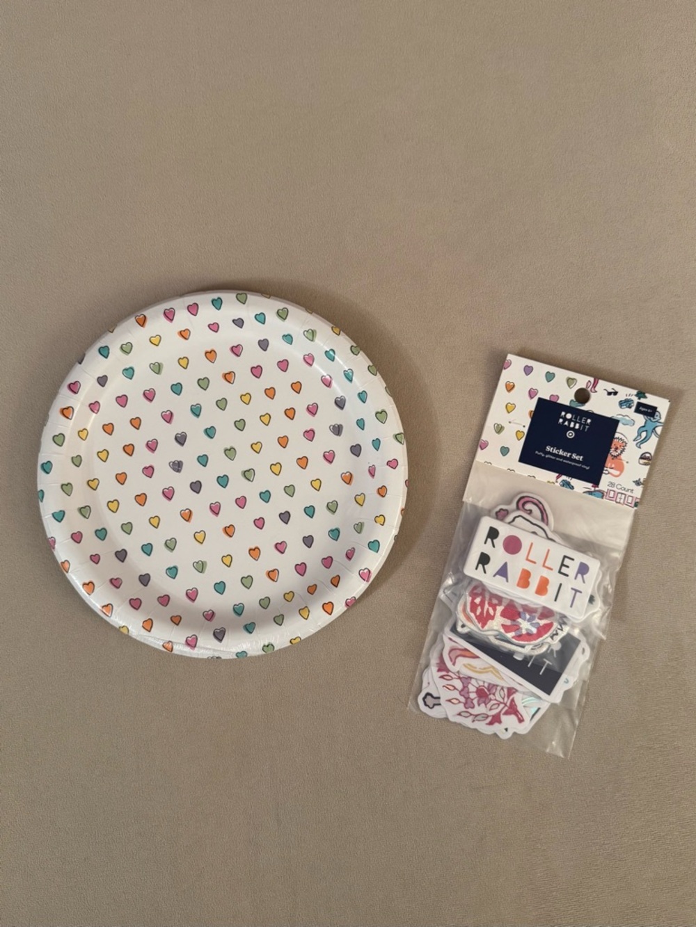 Roller Rabbit Paper Plates & Sticker Party Pack NWT